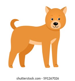 Dog. Illustration for children. Design element for baby shower card, scrapbook, invitation, children's goods and childish accessories. Isolated on white background. Vector illustration.