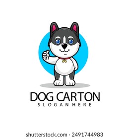 The dog illustration design uses a modern style