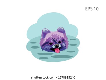 Dog illustration, flat design image, vector.