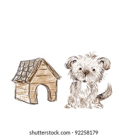 Dog Illustration Hand drawn