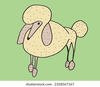Imagen de la ilustración del perro. 
Dibujo manual de imágenes de un perro. 
Simple y lindo logo original.
Ilustración vectorial dibujada a mano para afiches, tarjetas, camisetas.