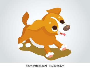 Dog illustration in isolated background  super illustration