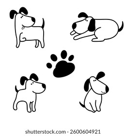 dog illustration logo with modern minimalist style