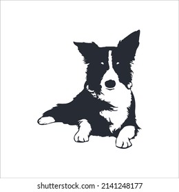 Dog illustration logo, pet crest design on white background