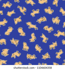 Dog illustration pattern,
I made the illustration of a pretty dog
I continue seamlessly 
