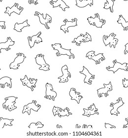 Dog illustration pattern,
I made the illustration of a pretty dog
I continue seamlessly 
