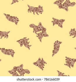 Dog illustration pattern,
I made the illustration of a pretty dog
I continue seamlessly 
