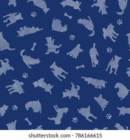 Dog illustration pattern,
I made the illustration of a pretty dog
I continue seamlessly 
