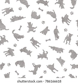 Dog illustration pattern,
I made the illustration of a pretty dog
I continue seamlessly 
