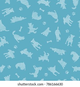 Dog illustration pattern,
I made the illustration of a pretty dog
I continue seamlessly 
