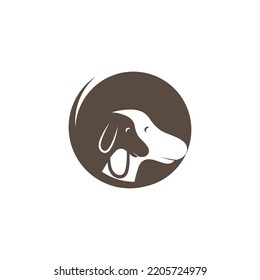 Dog illustration, pet shop logo template vector