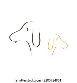 Dog illustration, pet shop logo template vector