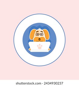 Dog illustration with a simple design template