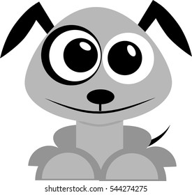 dog, illustration tail pedigree smile icon pet man's best friend,