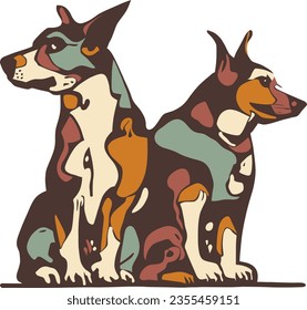 Dog Illustration, Vector art, Abstract dog, design, animal