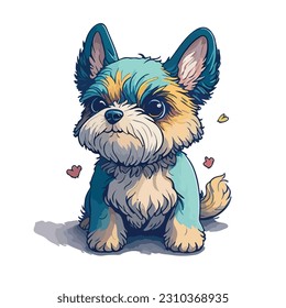 dog illustration vector image with light background