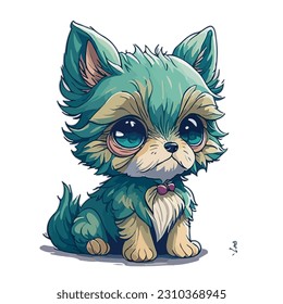 dog illustration vector image with light background