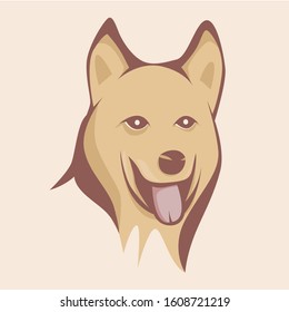 Dog illustration vector with vintage color