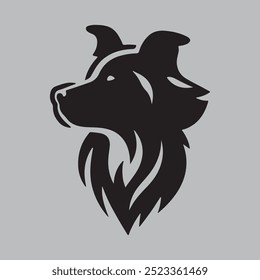 dog image - black and white isolated icon vector