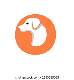 dog incorporated in letter o, letter o logo, dog vector logo, pet logo