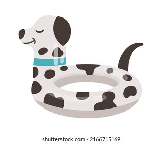 Dog Inflatable Rubber Ring. Swimming Pool Icon. Vector Illustration