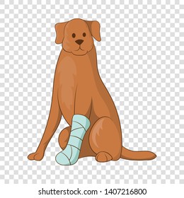 Dog with an injured leg icon. Cartoon illustration of dog with an injured leg vector icon for web