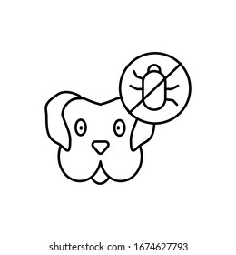 Dog, insect, ban icon. Simple line, outline vector elements of veterinary icons for ui and ux, website or mobile application