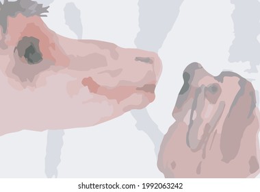 dog interaction, vector art professional ilustration