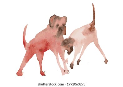 Hundeinteraktion, professionelle Vektorgrafik
