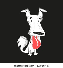 Dog, isolated of cute doodle. Dogs vector sketch character handmade to Print T-shirts. Kids animals. Funny stylish muzzle isolated Pets 