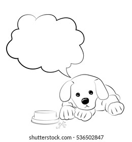 dog isolated of cute doodle. Dog vector sketch character handmade.