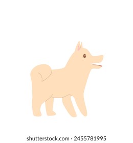 Dog isolated on white background. Pet and domestic animal. Vector flat illustration