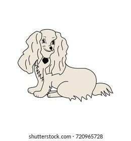 Dog isolated sign. Dog is a symbol of the 2018 Chine New Year. Design element. Modern stylish abstract texture. Monochrome template for prints, textiles, wrapping, wallpaper, card. Vector illustration