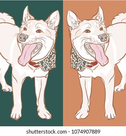 dog, Japanese dog can be used for wallpaper, pattern fills, textile, web page background, surface texture, image for advertising booklets, banner 