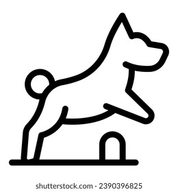 Dog jump icon outline vector. Pet walk. Puppy animal