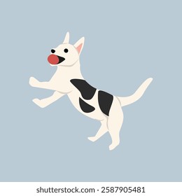 Dog jump illustration. Animal jump. Playful dog. Cute dog character. Simple dog illustration.
