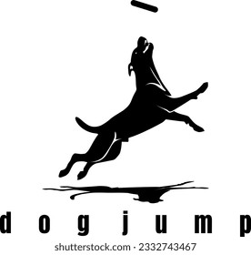 dog jump logo design vector art