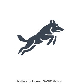 Icono De Acción De Salto De Perro Aislado Sobre Fondo Blanco
