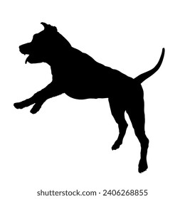 Dog jumping silhouette Breeds Bundle Dogs on the move. Dogs in different poses. jumps, the dog runs. The dog is sitting. The dog is lying down playing
