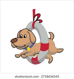 Hund springt durch Agilität Reifen Reifen Reifen Reifen Vektorgrafik