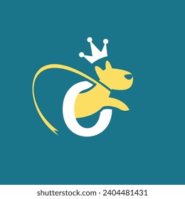 dog jumps logo, king dog logo