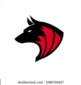 Dog, k 9, Black wolf, Wild wolf. Dog logo.  suitable for team mascot, community icon, emblem, product identity, illustration for clothing, etc.