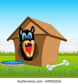 Dog in kennel