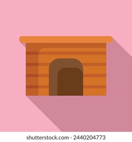 Dog kennel accessory icon flat vector. Canine home. Friend space residence