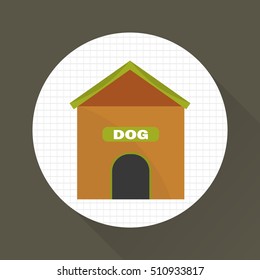 Dog kennel color icon. Flat design. Pet shop theme