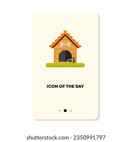 Dog kennel flat icon. Kennel isolated vector sign. Pets and animals concept. Vector illustration symbol elements for web design and apps