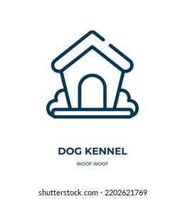 Dog Kennel Icon. Linear Vector Illustration From Woof Woof Collection. Outline Dog Kennel Icon Vector. Thin Line Symbol For Use On Web And Mobile Apps, Logo, Print Media.