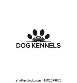 dog kennels logo design concept vector