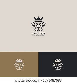 Dog king logo design template