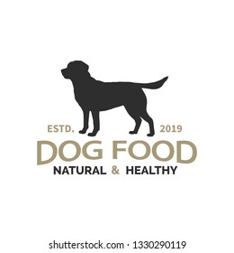 Dog label isolated on white. Vector illustration.